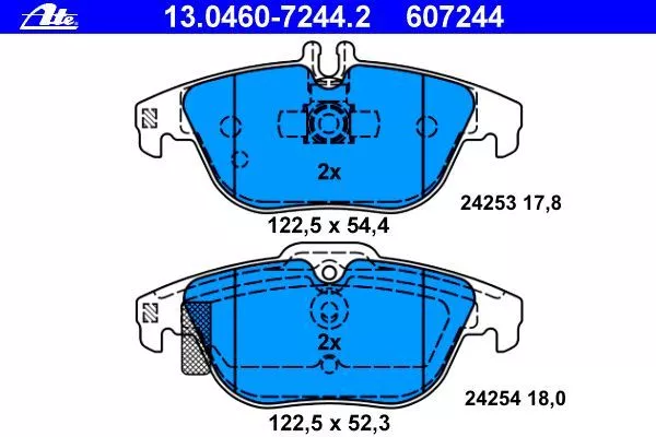 ATE BREMSBELÄGE HINTEN für MERCEDES C-KLASSE W204 C204 S204 + E-KLASSE A207 C207 2