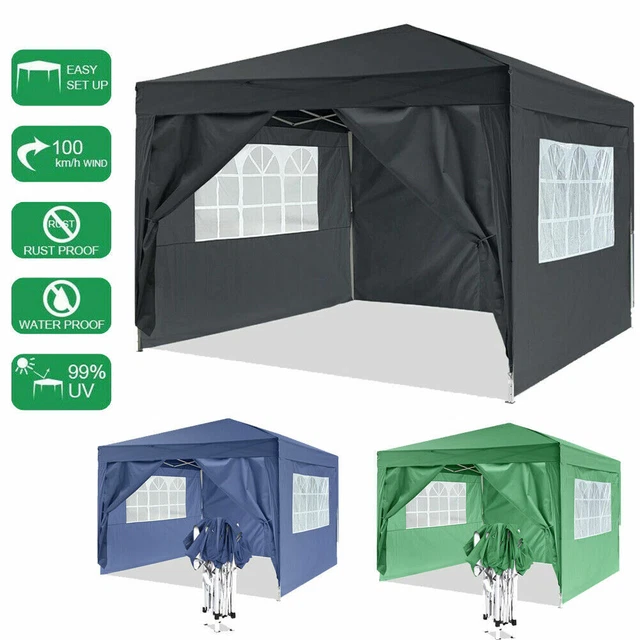 3x3m Klapp Faltpavillon Gartenzelt Partyzelt ALU Fest Pavillion Wasserdicht Hot#