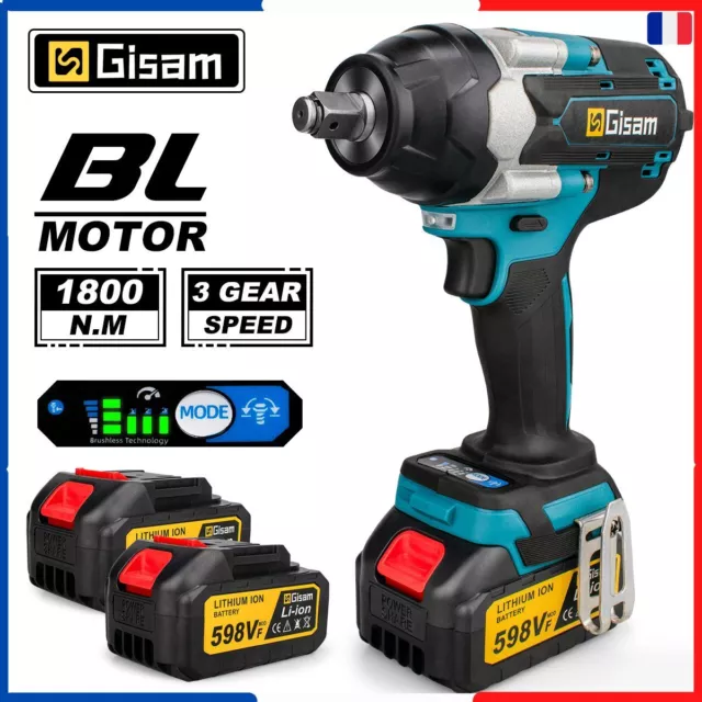 Gisam-Boulonneuse Visseuse Électriques Sans Fil, 18v, 1/2 N.m, Batterie Lithium