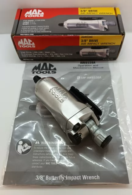 Mac Tools 3/8" Drive Air Impact Wrench Gun 12,000 RPM (AWB538A) - NEW
