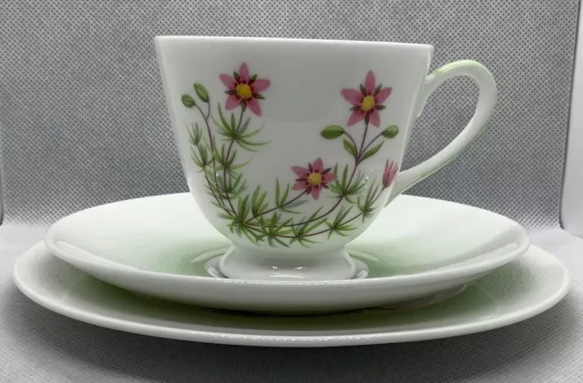 Tuscan Bone China Trio  -  "Meadowsweet" pattern. Ref: TU01