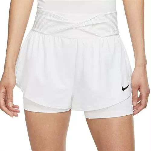 Nike Dri Fit Tennis Skort Skirt Womens Size L New With Tags White w/ Blk Logo.