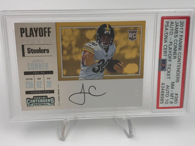 JAMES CONNER ROOKIE AUTO Card 2017 PANINI CONTENDERS RARE/49 grade