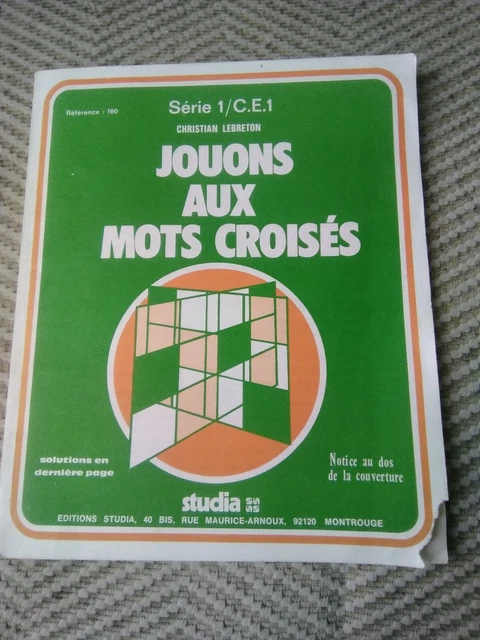 Jouons Aux Mots Croisés Lebreton Christian Ce1