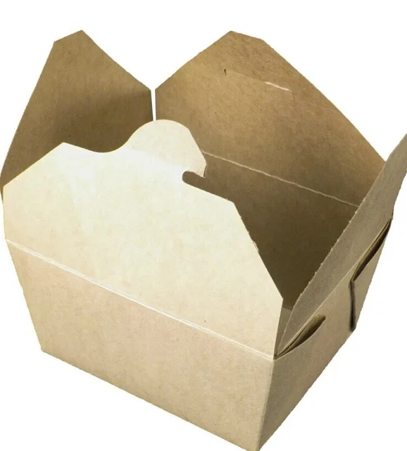 Fold-Pak Bio-Plus Earth Kraft Paper #4 Take Out Box. Case Of 160 04BPEARTHM