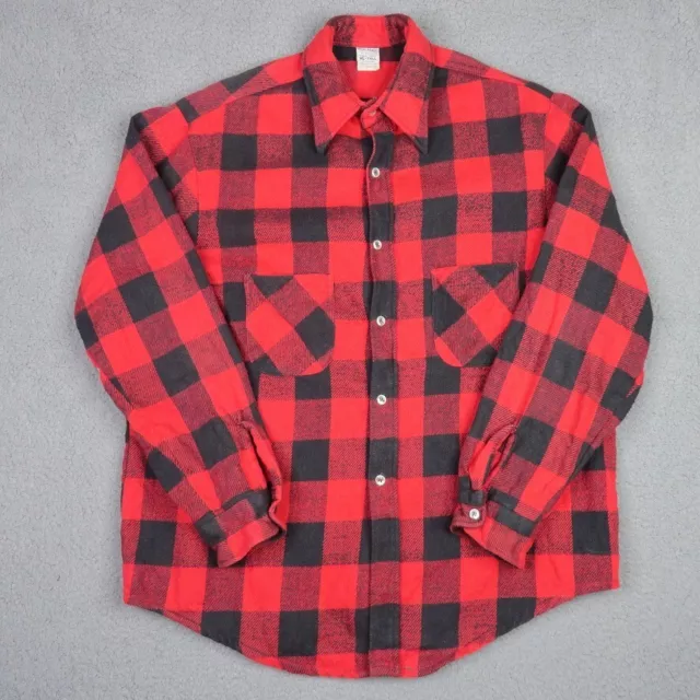 VINTAGE BIG MAC Shirt Mens XLT XL Tall Red Black Buffalo Plaid Flannel ...