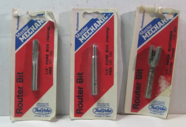 Lot Of 3 Master Mechanic New Old Stock Router Bits