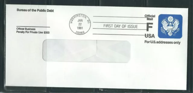 US SC # UO83 Official Mail FDC . No Cachet