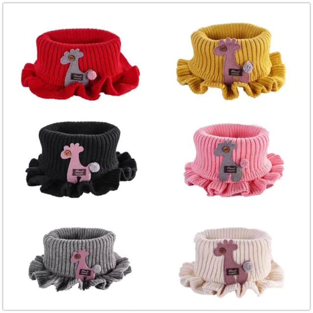 Circle Outdoor Scarves Cartoon Knitted Baby Scarf Ruffle Neck  0-7 Years Kids