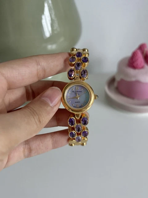 MARCEL DRUCKER RARE Mother Of Pearl & Crystal Ladies Watch  display picture 2