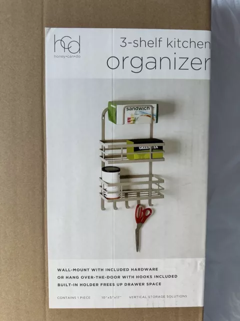 Honey-Can-Do Flat Wire Hanging Fridge Organizer - Gray