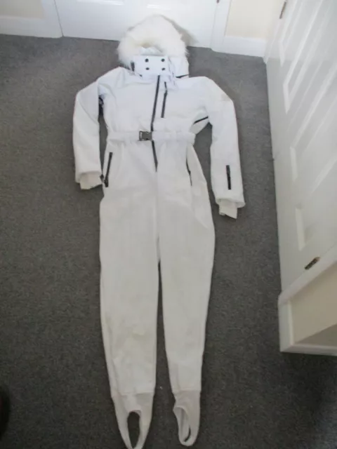 ASOS 4505 Petite ski fitted belted ski suit with hood and side stripe
