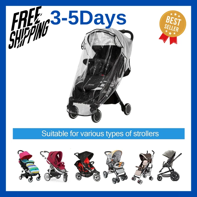 Clear Rain Cover, Universal Travel Weather Shield Breathable Baby Stroller Rain