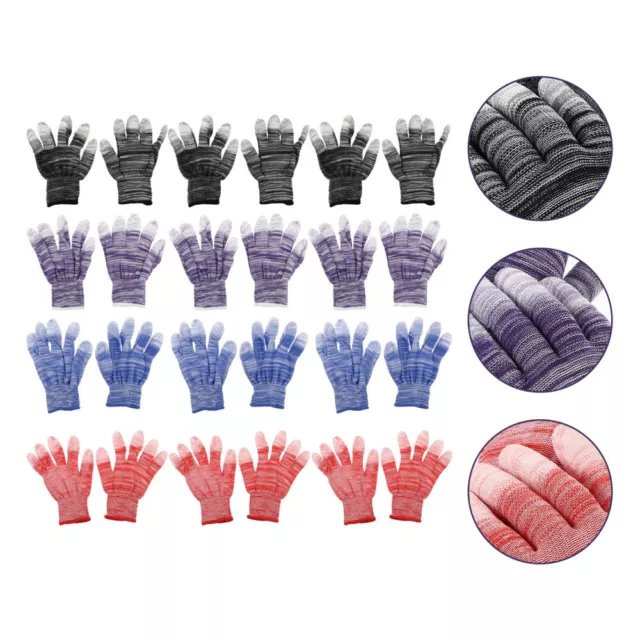 12 Pairs Working Gloves Painted Finger Sewing Anti Static Manual
