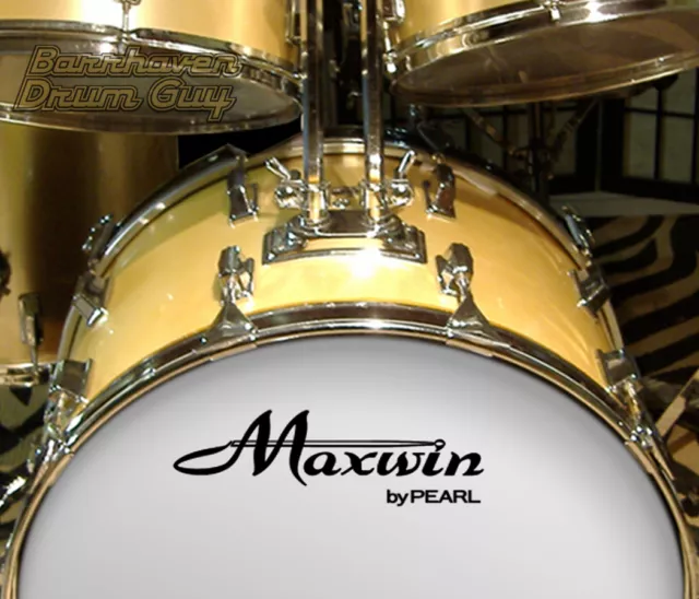 Maxwin, Vintage, vinyl, Adhesive, Repro Logo Decal, for Bass Drum Reso Head