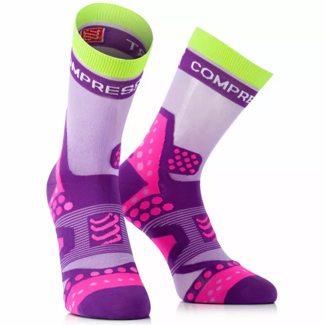 Compressport Pro-Racing-Socks Ultra Light Run High Purple. Laufsocken