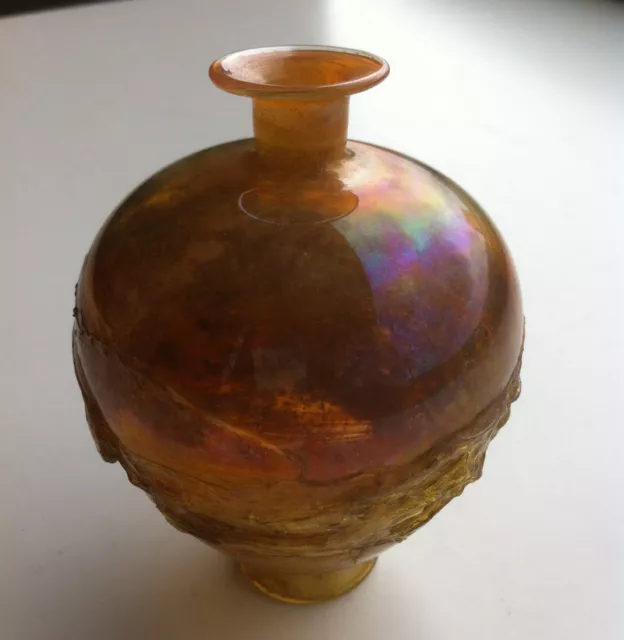 Très Chic Vase En Verre Soufflé Artiste À Identifier ? 1991 Verre Contemporain