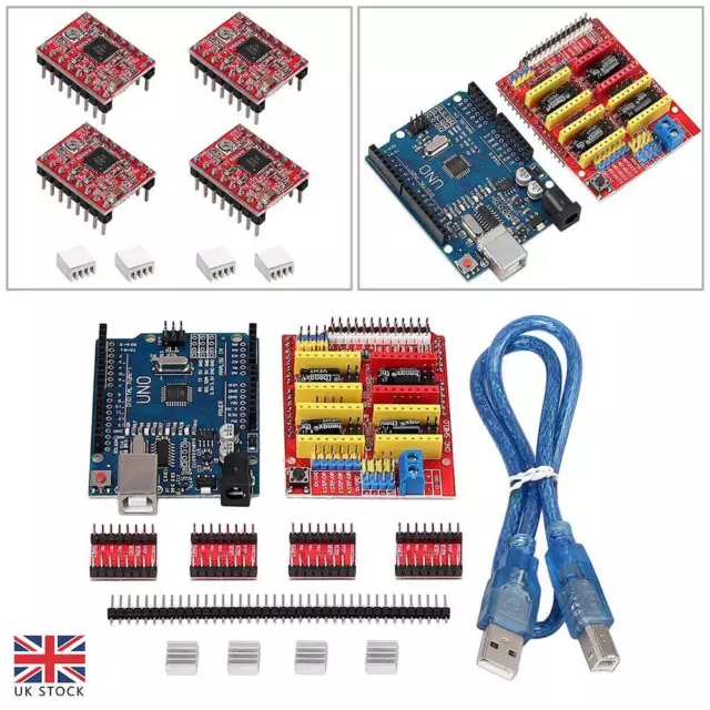 CNC Shield V3.0 For UNO R3 Board+4PCS A4988 Driver Kit For 3D Printer Module UK