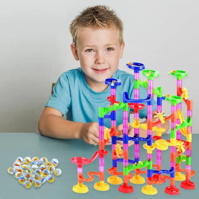 105pcs Marble Run Race Set Kids Track Tower Game Building Toy Learning Play Set