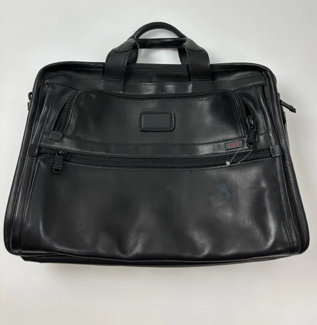 #262 TUMI Alpha Essential Leather Briefcase Style 96130