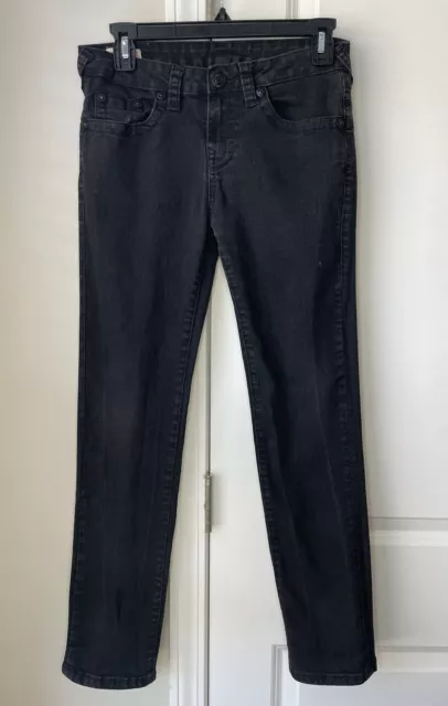 True Religion Jeans Boys Size 14 Black Geno Relaxed Slim Stretch Denim Pants