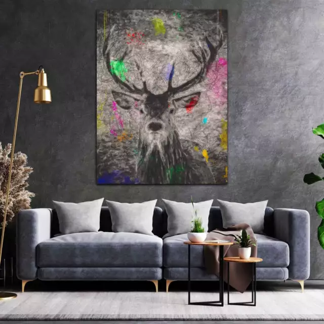 Quadro moderno stampa su tela astratto cervo Pop Art Edition canvas 3