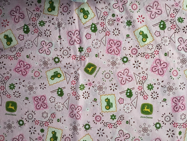 Pillowcase Girls Womens John Deere Standard Size Pink Green Single Handmade
