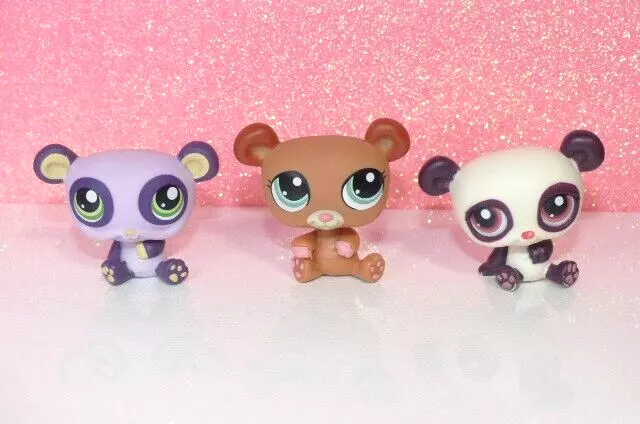 LOT authentic littlest petshop LPS 1305 1303 387 ours bear panda pet shop hasbro