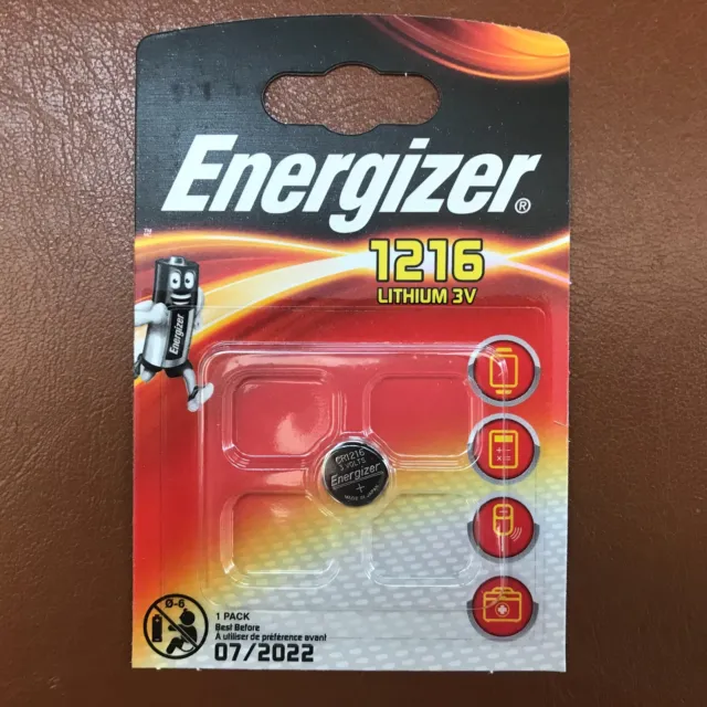 Energizer 1216 CR1216 3V Lithium Coin Cell Battery DL1216, BR1216 LONGEST EXPIRY