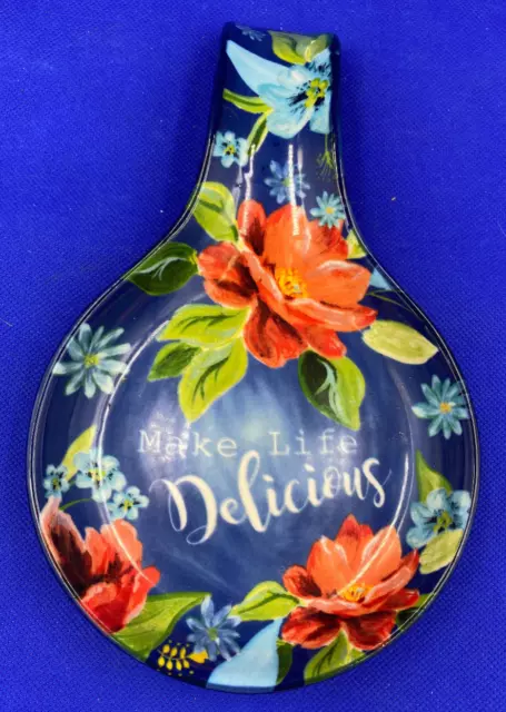 Pioneer Woman Spring Bouquet Spoon Rest Blue Floral Make Life Delicious 2018