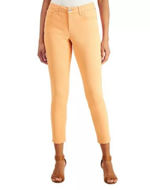 Women’s Style & Co Orange Curvy Skinny Leg Jeans Size 10 Stretch NEW NWT