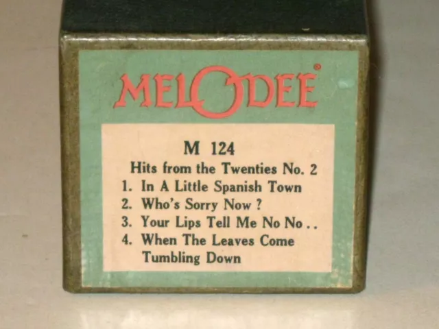 Vintage MelODee Player Piano Roll M-124 4 HITS FROM THE TWENTIES! Extended Play!