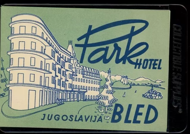 Park Hotel Yugoslavia Bled Luggage Label