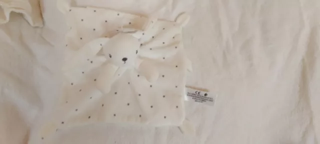 doudou plat lapin blanc étoiles grises SIMBA TOYS Kiabi état neuf sans étiquette