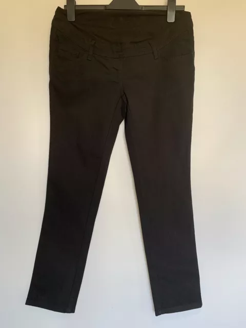 Next Maternity Jeans Leggings Size UK 10R L30" Black Over The Bump Women's