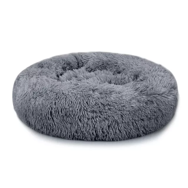 Pet Dog Cat Bed Beds Soft Round Warm Washable Plush Puppy Donut Calming Bed