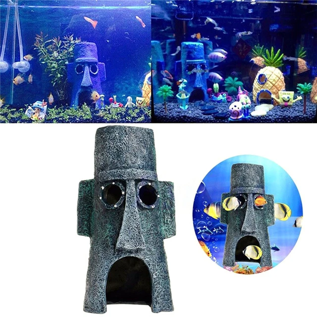 Mini Figure Spugna Bob Toys Acquario Pesci Serbatoio Ornamenti per Acquario Pesce Acquario-TM