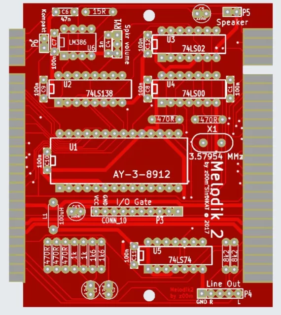 Sinclair ZX Spectrum 48k Melodik II Sound Card PCB Seul Vendeur Français