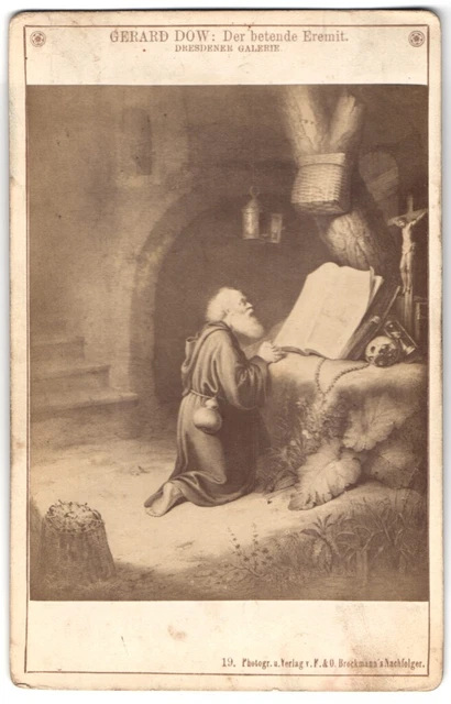 Fotografie F. & O. Brockmann, Ort unbekannt, Gemälde Der betende Eremit, Foto n