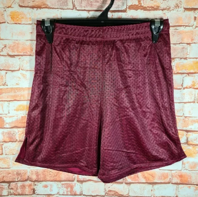 BNWT Girls Boys Sz 12 LW Reid Maroon Stretch Mesh Style School Sports Shorts