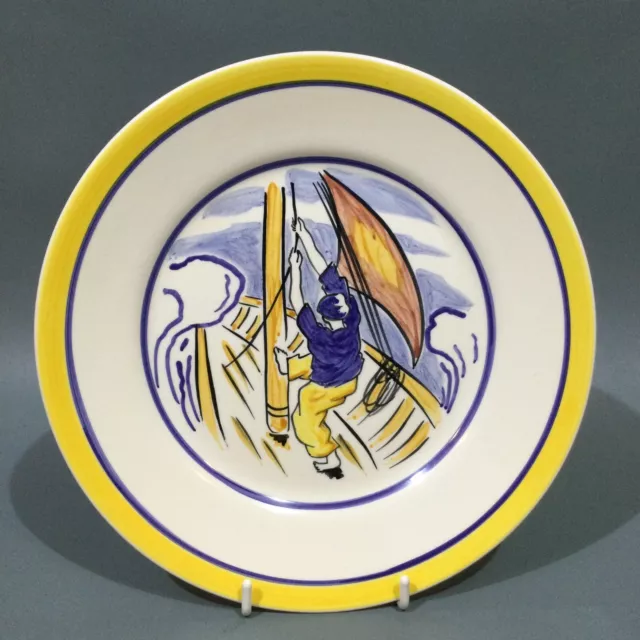 HB Henriot Quimper Breton Sailor Plate Hand Decorated