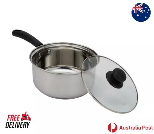 20 cm Stainless Steel Saucepan with Lid & Cool Touch Handle Pot Stove Cookware