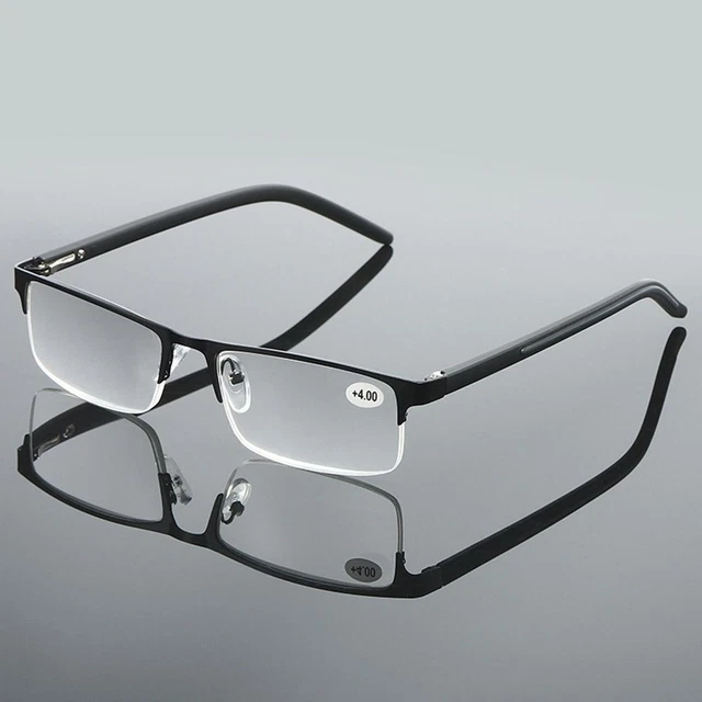 Clásico protector ocular medio marco lentes ultraligeros gafas de lectura de negocios