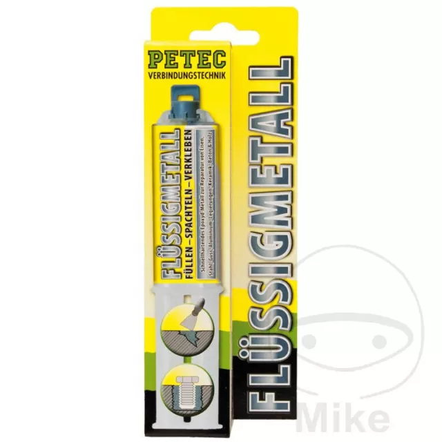 PETEC LIQUID METAL 25ml DOUBLE SYRINGE - Resistant to water, oil & fuel