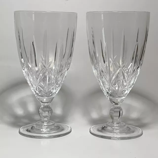 TWO (2) Waterford Marquis CRYSTAL Goblet Water, Iced Tea Beverage Glasses/A++