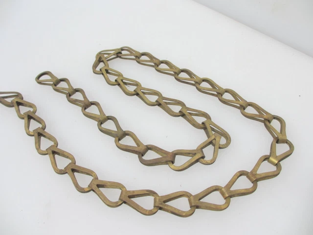 Vintage Brass Lighting Chain Hanger Loop Chandelier Light Old Antique 37"