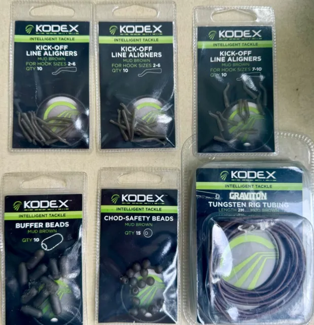 Carp Fishing Joblot - 6 X Assorted Kodex Terminal Tackle Mud Brown Inc Tungsten