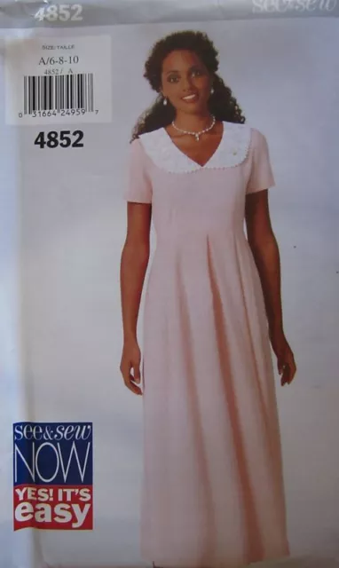 4852 Vintage Butterick SEWING Pattern Misses EASY Loose Dress See & Sew UNCUT