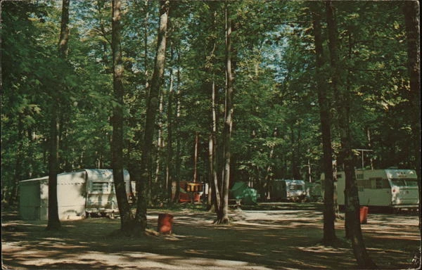 1973 Iron River,MI Iron Country Trailer Park Camper/RV Michigan Chrome Postcard