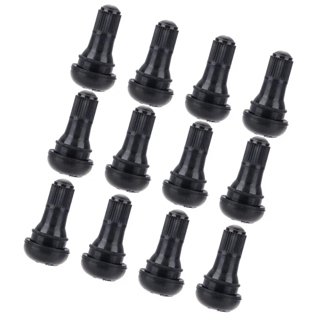 12 pz. Nero TR-412 gambi valvole snap-in in gomma pneumatici gambi valvole pneumatici